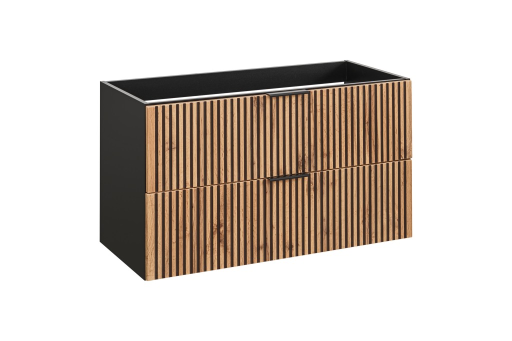 COMAD - Skrinka pod umývadlo 100cm, 2 šuplíky XILO BLACK WOTAN 5907611656440