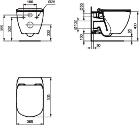 GEBERIT KOMBIFIXBasic vr. matného tlačidla DELTA 25 + WC Ideal Standard Tesi so sedadlom SoftClose, AquaBlade (110.100.00.1 21MA TE1)