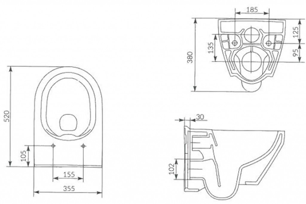 ALCADRAIN Sádromodul - predstenový inštalačný systém s bielym tlačidlom M1710 + WC CERSANIT CLEANON CREA OVÁL + SEDADLO (AM101/1120 M1710 CR1)