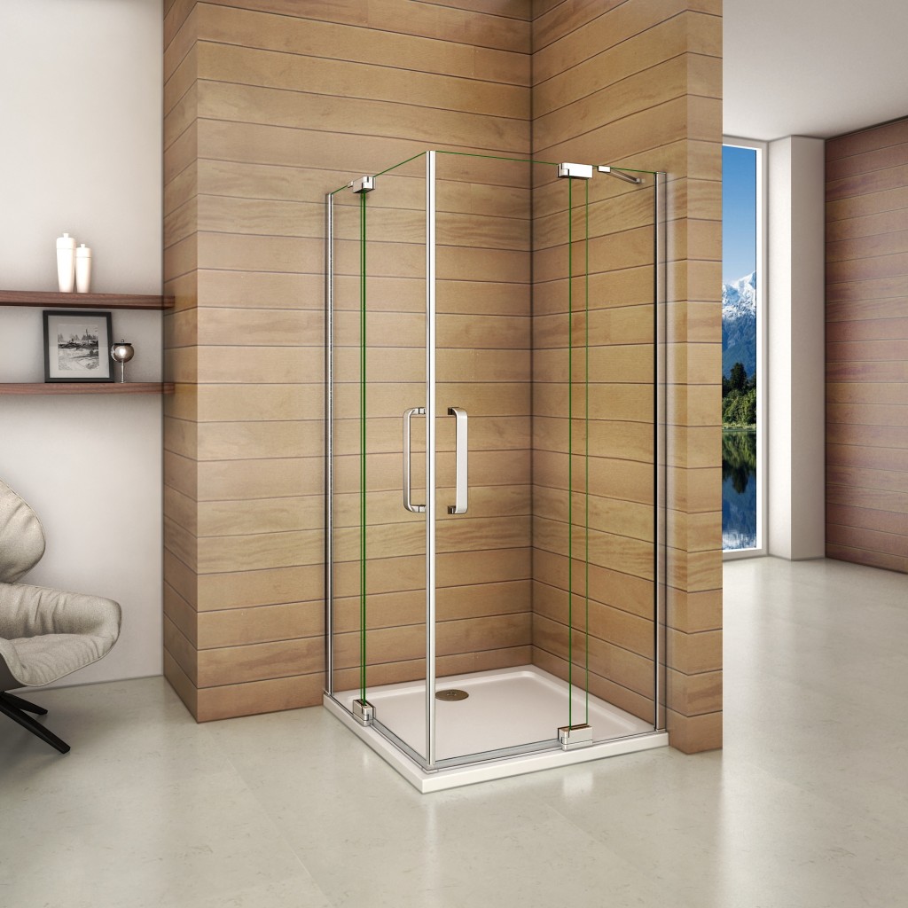 H K - Štvorcový sprchovací kút AIRLINE R101, 100x100, s dvomi jednokrídlovými dverami s pevnou stenou, rohový vstup vrátane sprchovej vaničky z liateho mramoru SE-AIRLINER101 / THO