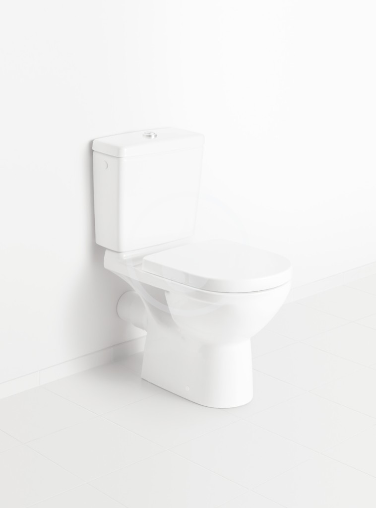 VILLEROY & BOCH - O.novo WC kombi misa, zadný odpad, DirectFlush, CeramicPlus, alpská biela (5661R0R1)