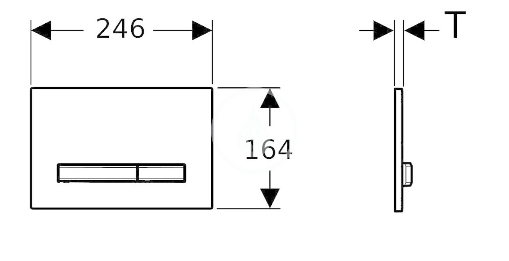 GEBERIT - Sigma50 Ovládacie tlačidlo na 2 množstvá splachovania, dekor betónu/čierny chróm (115.671.JV.2)