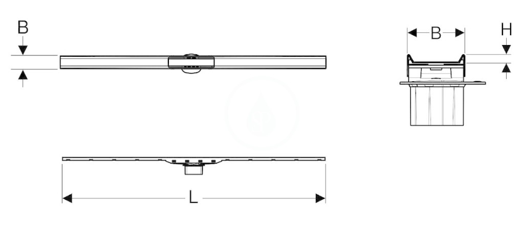 GEBERIT - CleanLine Nerezový sprchový kanálik 80, 300-900 mm, leštená/kefovaná nerezová (154.440.KS.1)