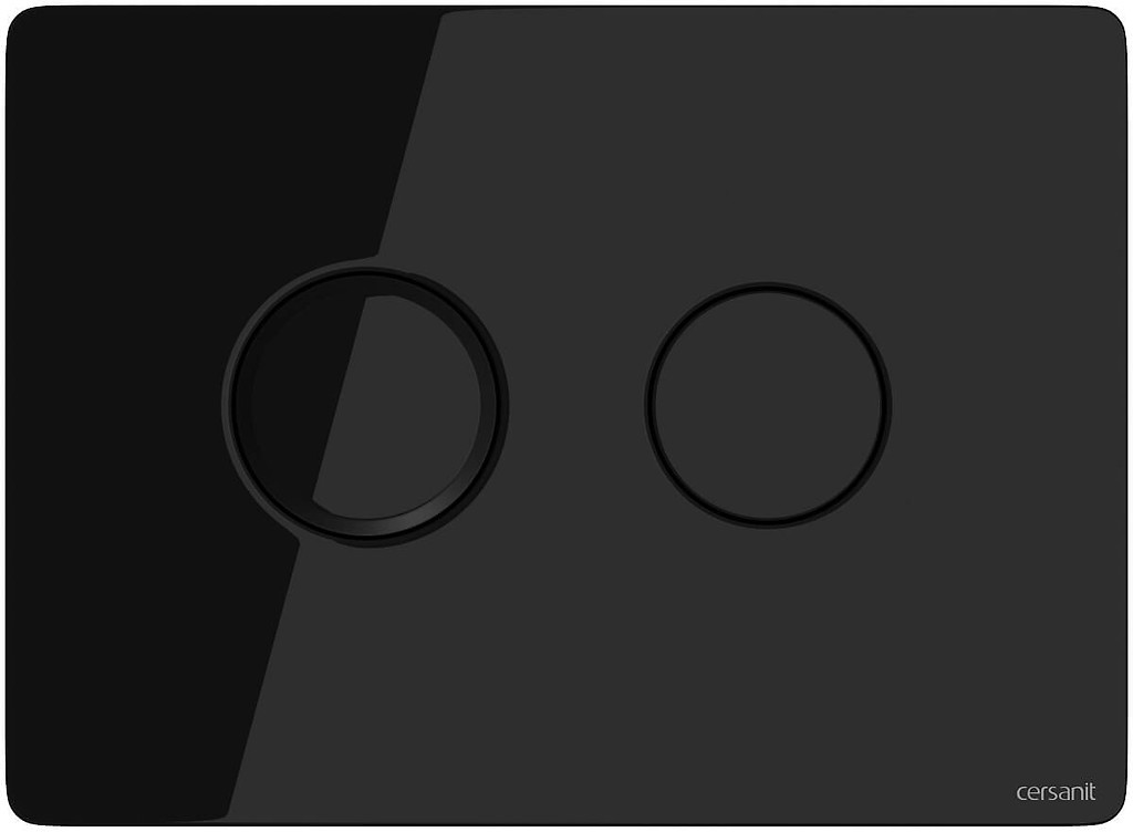 CERSANIT - Ovládacie tlačidlo PNEUMATIC ACCENTO CIRCLE, čierne sklo S97-053