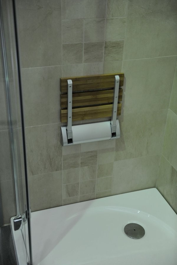 AQUALINE - Sedadlo do sprchy sklopné, 32x32,5cm, bambus (AE236)