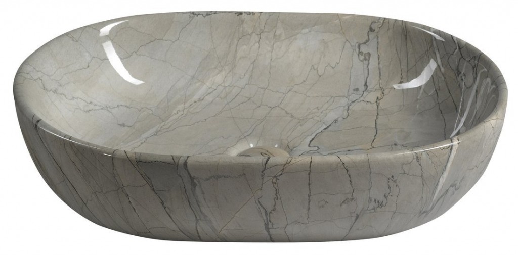 SAPHO - DALMA keramické umývadlo na dosku 59x42 cm, grigio (MM413)