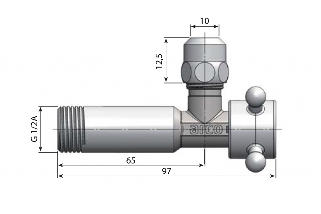 Arco - ANTEA rohový ventil s matkou 1/2'x3/8', chróm (1CLAS)
