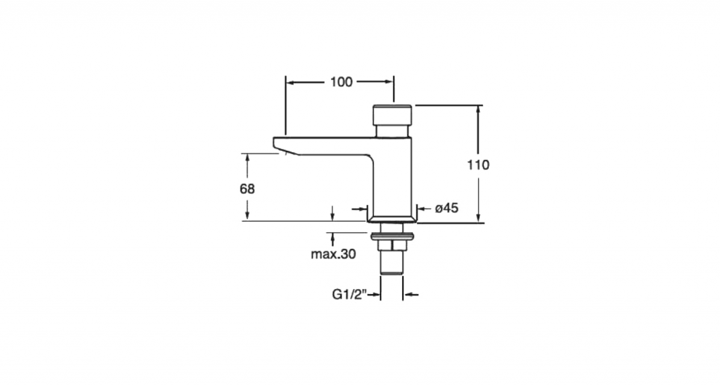 SILFRA - QUIK5 samouzatvárací stojánkový ventil na umývadlo, chróm (Q523051)