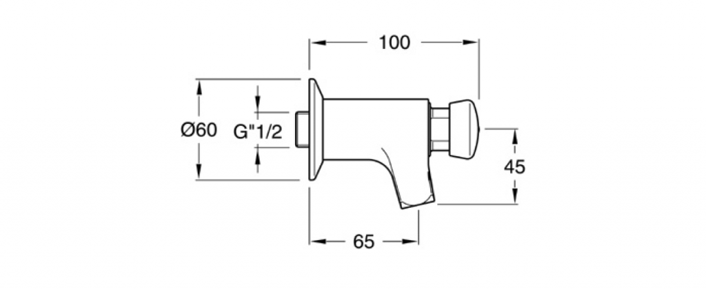 SILFRA - QUIK samouzatvárací nástenný ventil pre umývadlo, chróm (QK23551)