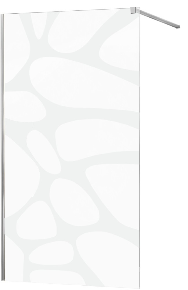 MEXEN/S - KIOTO Sprchová zástena WALK-IN 90x200 cm 8 mm, chróm, biely vzor 800-090-101-01-97