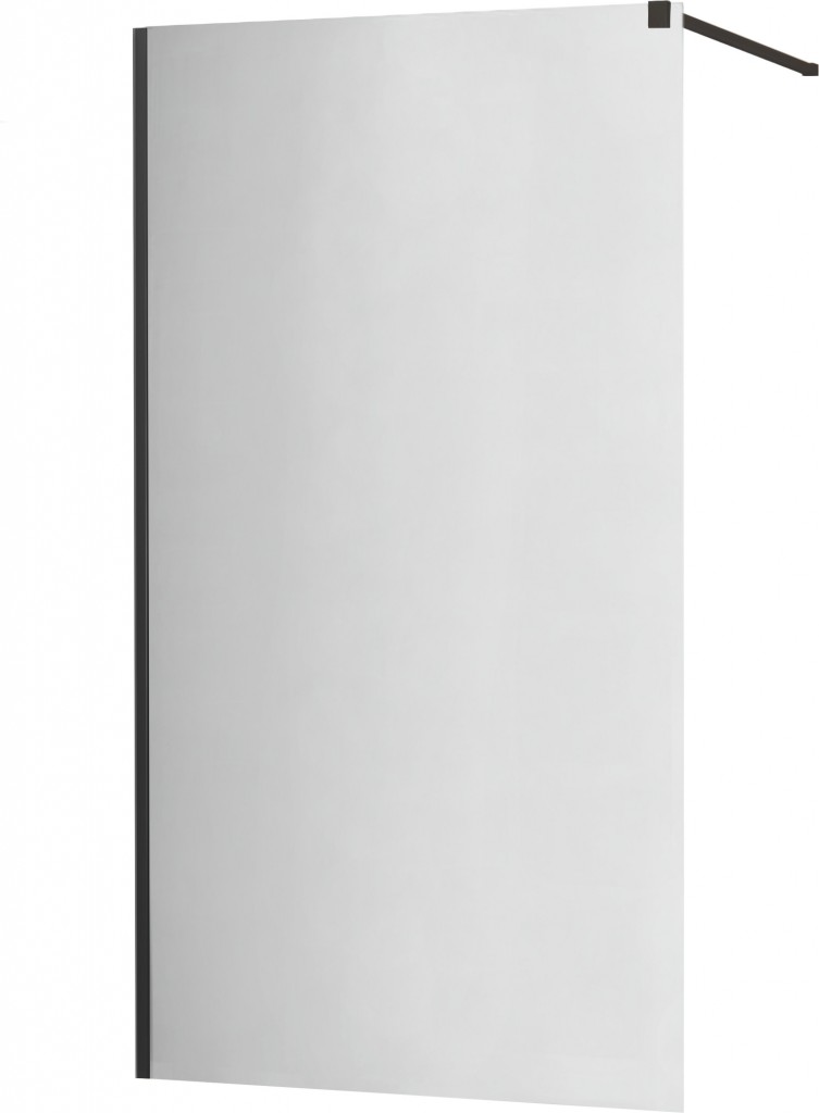 MEXEN/S - KIOTO Sprchová zástena WALK-IN 90x200 cm 8 mm, čierna, zrkadlové sklo 800-090-101-70-50