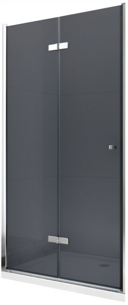 MEXEN - LIMA skladacie dvere 100x190 cm 6mm, chróm, grafit sa stenovým profilom 856-100-000-01-40