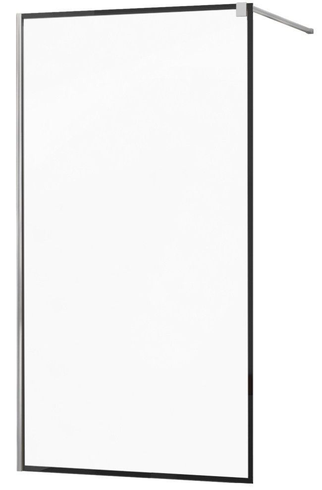 MEXEN/S - KIOTO Sprchová zástena WALK-IN 100x200 cm 8 mm, chróm, čierny profil 800-100-101-01-70