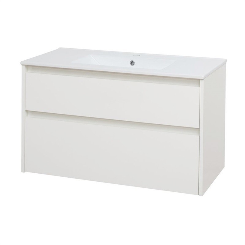 MEREO - Opto, kúpeľňová skrinka s keramickým umývadlom 101 cm, biela CN912