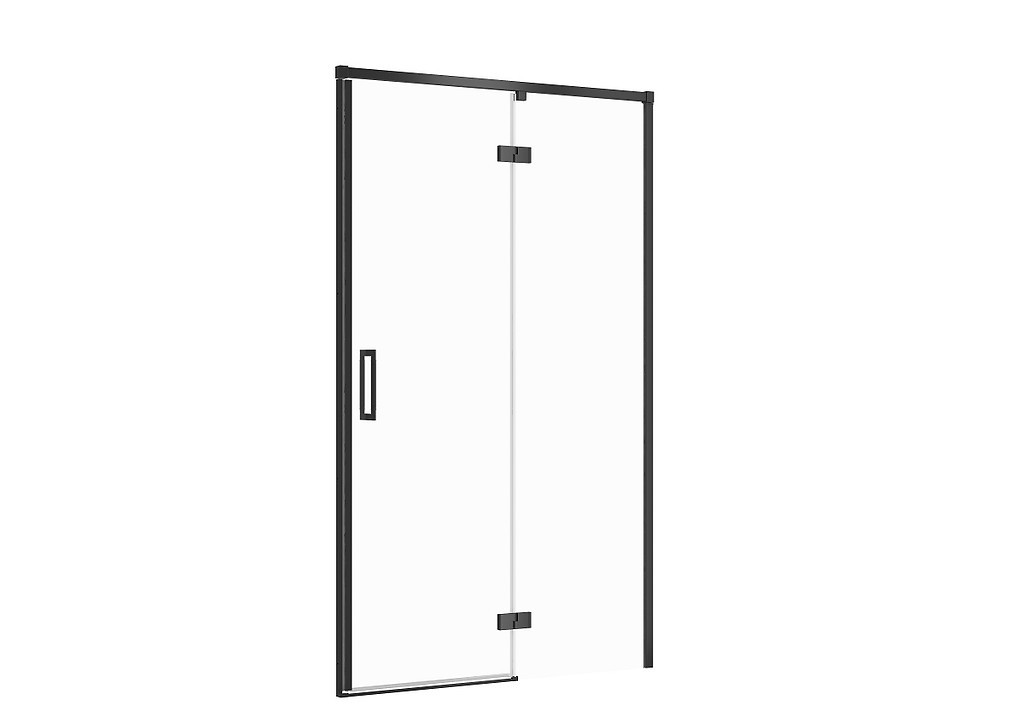 CERSANIT - Sprchové dvere LARGA ČIERNE 120X195, pravé, číre sklo S932-126