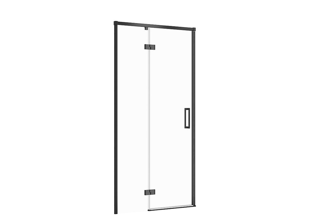 CERSANIT - Sprchové dvere LARGA ČIERNE 100X195, ľavé, číre sklo S932-129