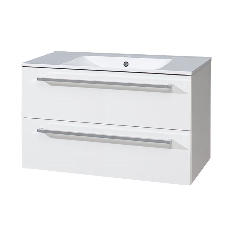 E-shop MEREO - Bino, kúpeľňová skrinka s keramickým umývadlom 101 cm, biela CN662