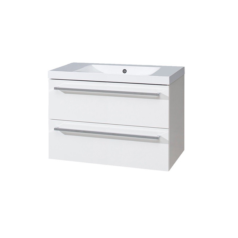 E-shop MEREO - Bino, koupelnová skříňka s umyvadlem z litého mramoru 81 cm, biela CN661M