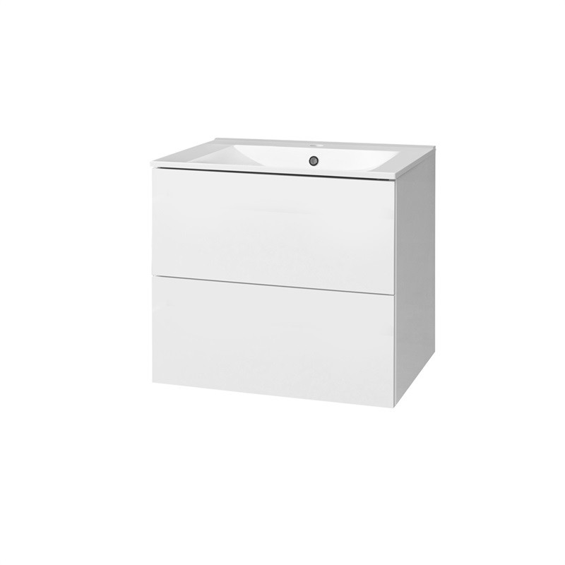 E-shop MEREO - Aira, kúpeľňová skrinka s keramickým umývadlom 61 cm, biela CN710