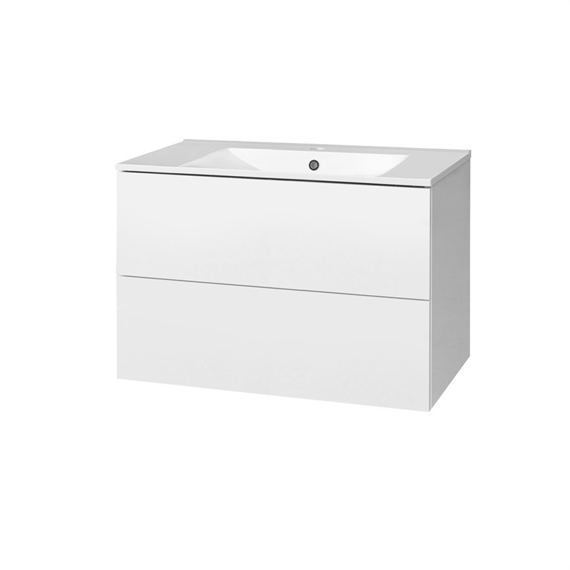 E-shop MEREO - Aira, kúpeľňová skrinka s keramickým umývadlom 81 cm, biela CN711