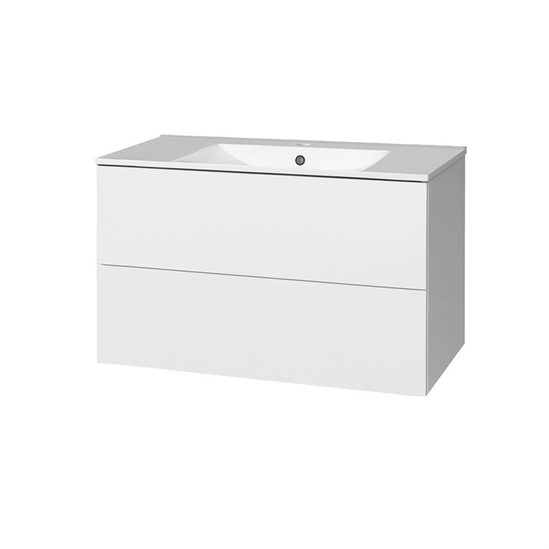 E-shop MEREO - Aira, kúpeľňová skrinka s keramickým umývadlom 101 cm, biela CN712