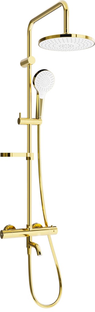MEXEN/S - KX05 vaňový stĺp s termostatickou batériou, zlato / biela 779000591-50
