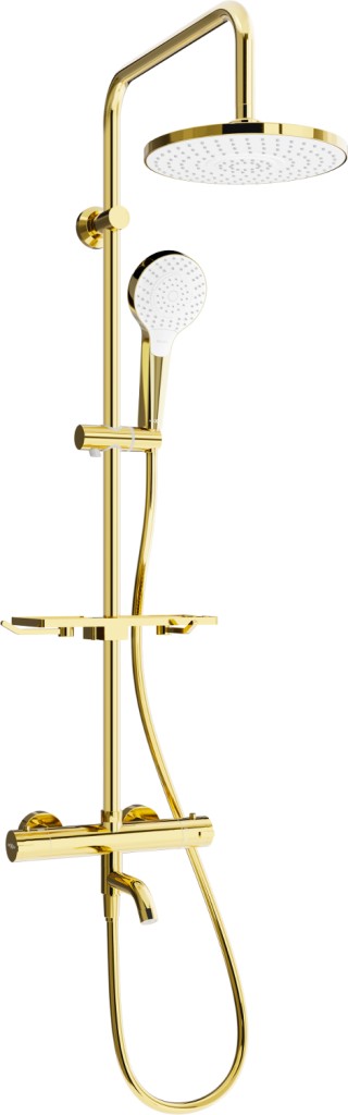 MEXEN/S - KT05 vaňový stĺp s termostatickou batériou, zlato / biela 779000593-50