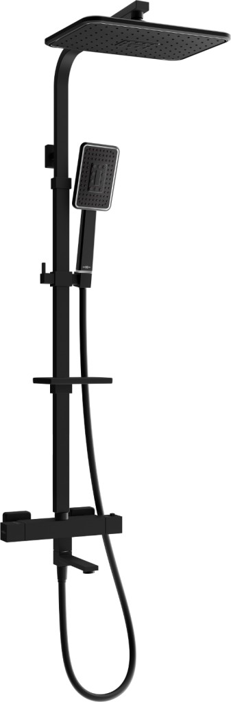 MEXEN/S - CQ54 vaňový stĺp s termostatickou batériou, čierna / chróm 779105495-71
