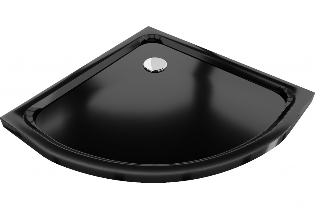 MEXEN - Štvrťkruhová vanička 70x70 cm čierna 41707070