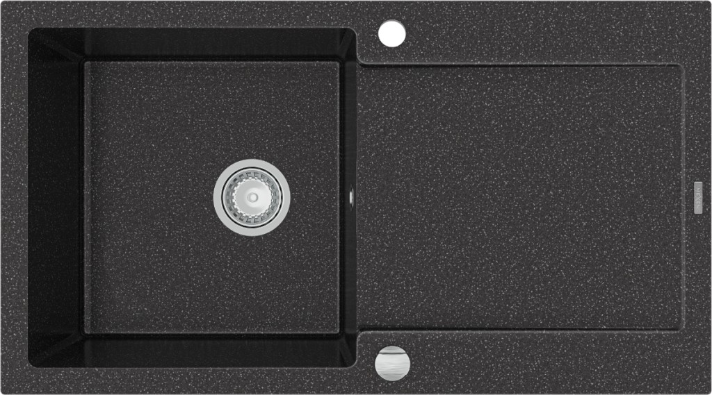 MEXEN MEXEN - Leo granitový drez 1 s odkvapkávačom 900x500 mm, čierna spotty 6501901010-76