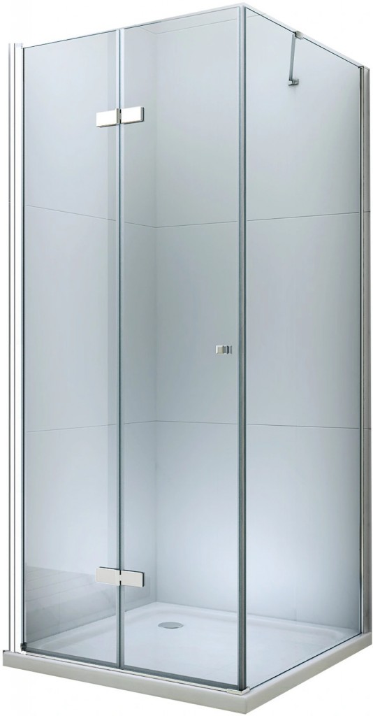 MEXEN/S - Sprchovací kút zalamovací Lima 90x100 cm, sklo číre, chróm + vanička 856-090-100-00-00-4010