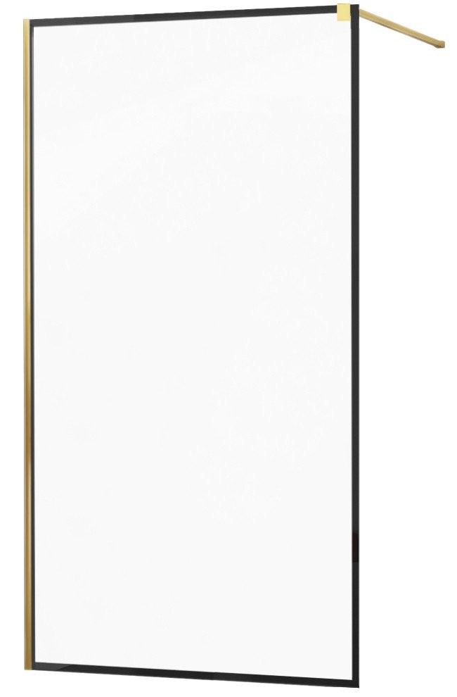 MEXEN/S - KIOTO Sprchová zástena WALK-IN 80x200 cm 8 mm, zlatá, čierny profil 800-080-101-50-70