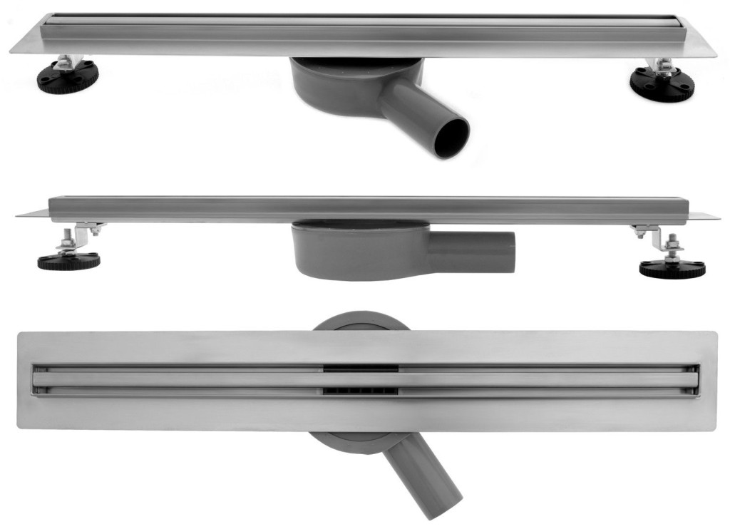 REA - Lineárne odtokový žľab + sifón + nožičky + rošt Neo 900 Slim Pro REA-G8403