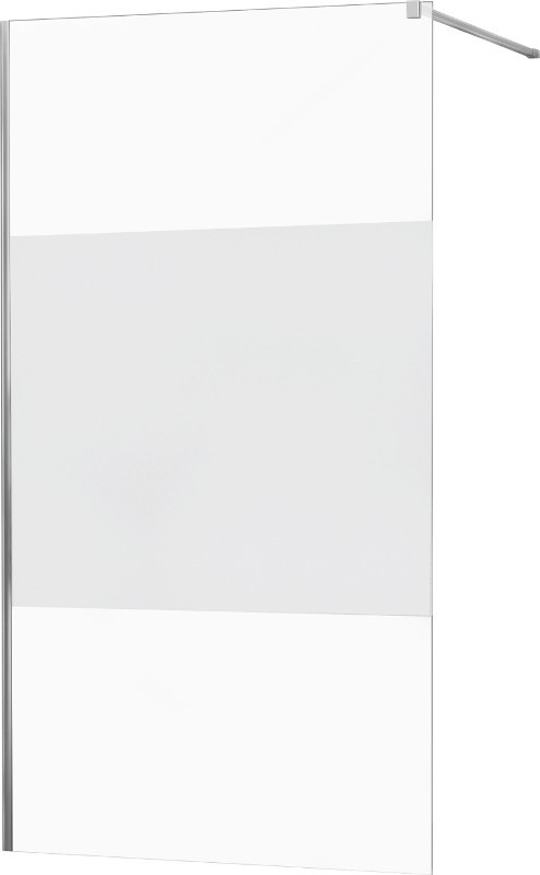 MEXEN/S - KIOTO Sprchová zástena WALK-IN 130x200 cm 8 mm, chróm, Transparent/matné sklo 800-130-101-01-35