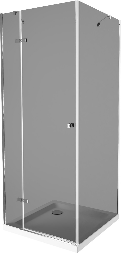 MEXEN/S - Roma sprchovací kút 100x100, grafit, chróm + biela vanička so sifónom 854-100-100-01-40-4010