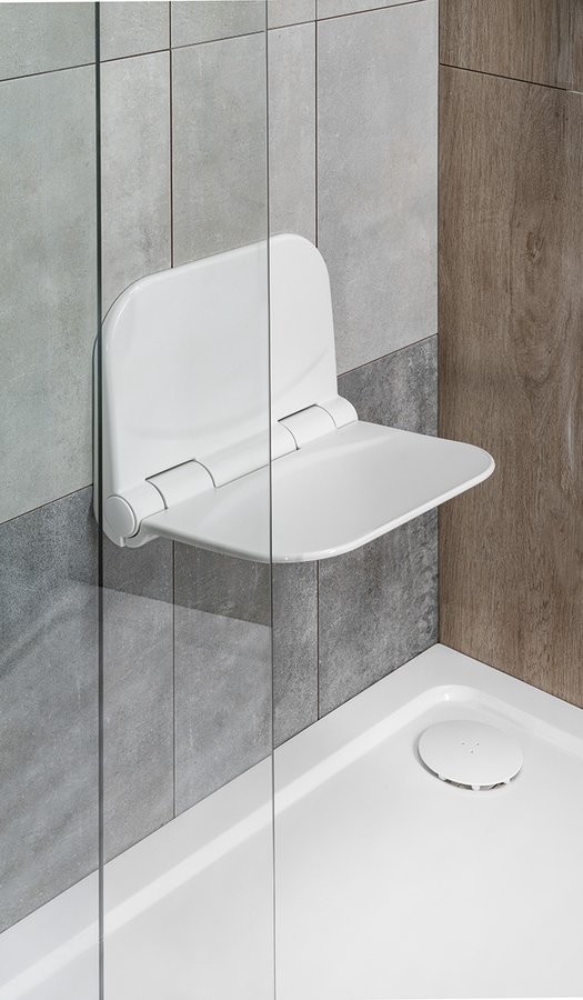 AQUALINE - DINO Kúpeľňové sedátko 37,5x29,5cm, sklopné, biela (DI82)