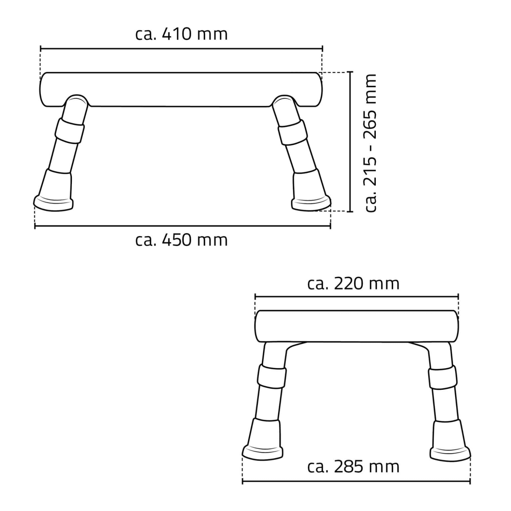 RIDDER - HANDICAP Kúpeľňová stolička na nohy, biela (A0102601)