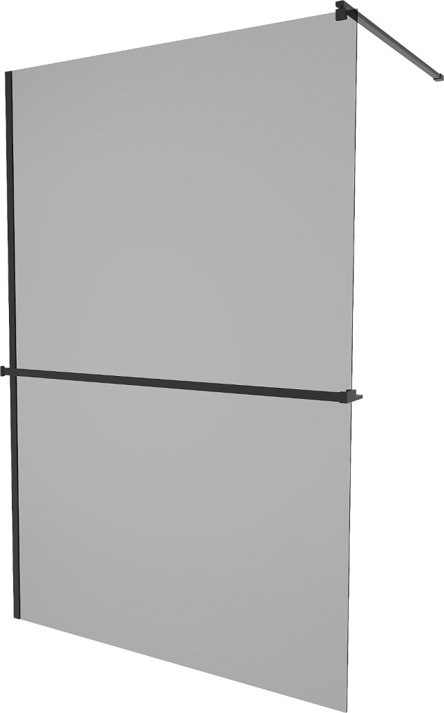 MEXEN/S - KIOTO Sprchová zástena WALK-IN s poličkou a držiakom uterákov 80 x 200, grafit 8 mm, čierna 800-080-121-70-40