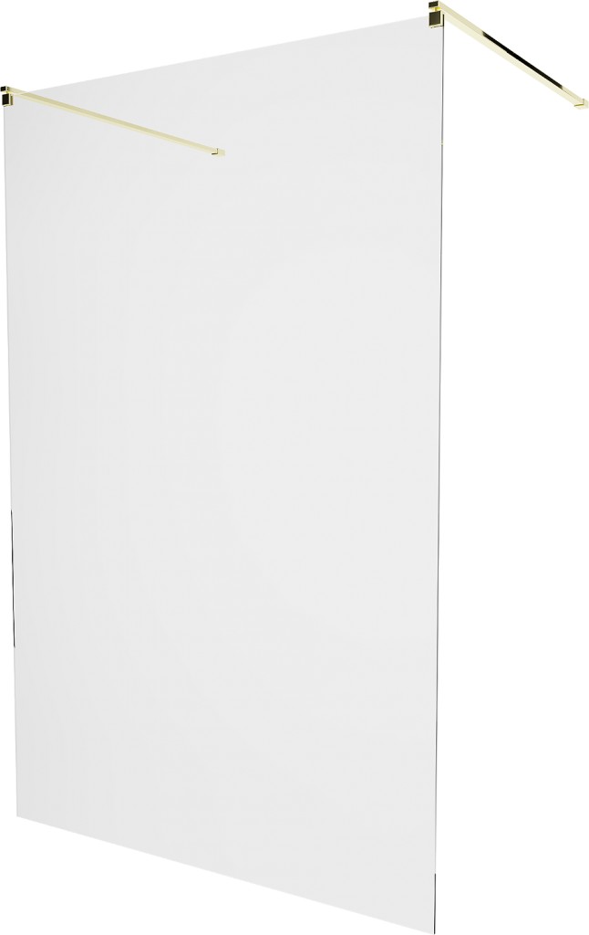 MEXEN/S - KIOTO samostatne stojaca sprchová zástena 100 x 200, transparent 8 mm, zlatá 800-100-002-50-00