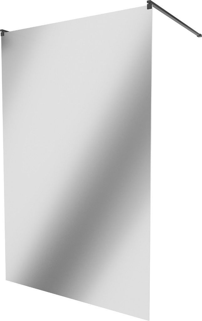 MEXEN/S - KIOTO samostatne stojaca sprchová zástena 110 x 200, zrkadlové, čierna 800-110-002-70-50