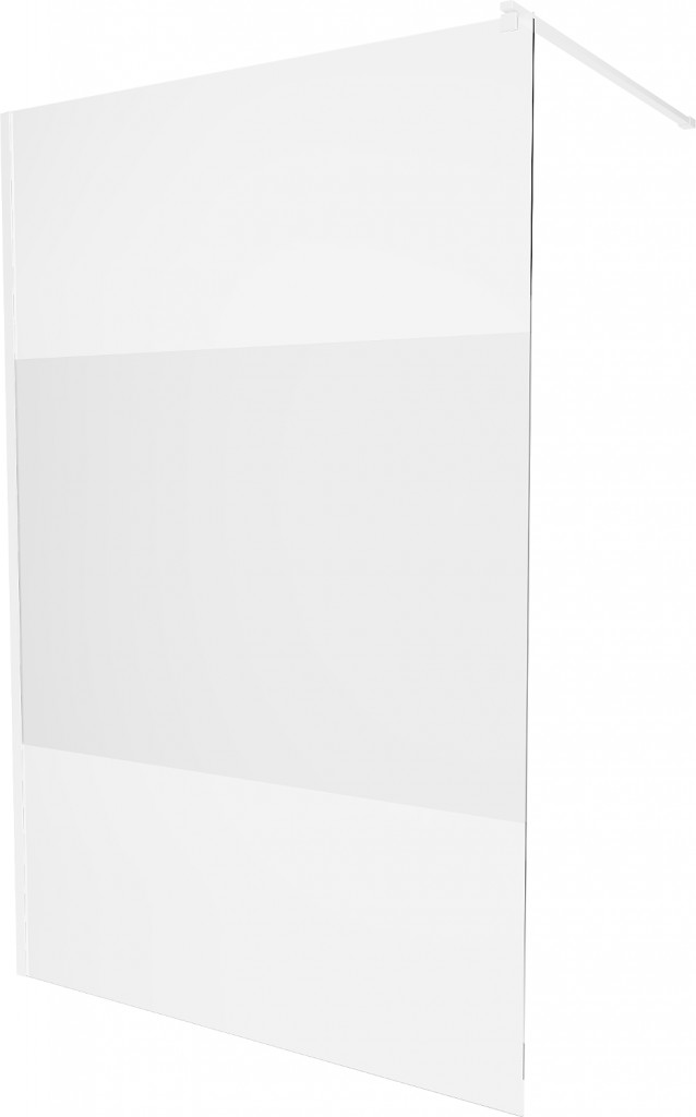 MEXEN/S - KIOTO Sprchová zástena WALK-IN 80 x 200, transparent/dekor 8 mm, biela 800-080-101-20-35