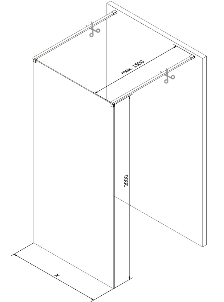 MEXEN/S - KIOTO samostatne stojaca sprchová zástena 120 x 200 cm, transparent 8 mm, biela (800-120-002-20-00)