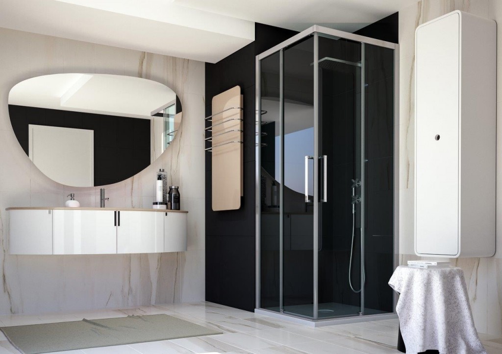 FORTE - Obdĺžnikový a štvorcový sprchovací kút URBAN ESSENCE A1FS - FARBA rámu - Hliník ossidato, Rozmer A - 70 cm, Rozmer C - 200 cm, Smer zatvárania - Pravé (DX), Výplň - Číre bezpečnostné sklo - 6 mm BEA10DXA1