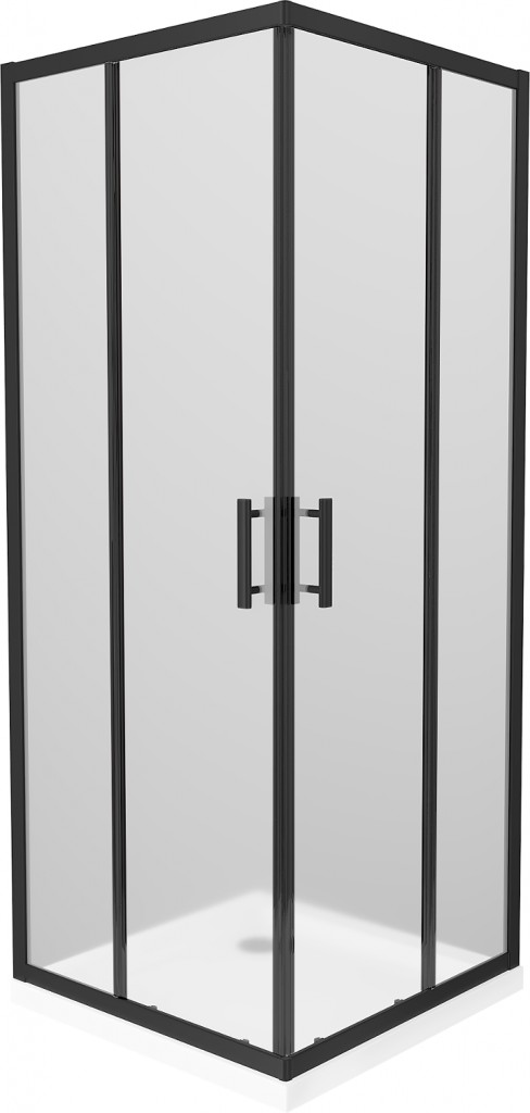 MEXEN/S - Rio sprchovací kút štvorec 70x70 cm, dekor, čierna + biela vanička so sifónom 860-070-070-70-30-4010B