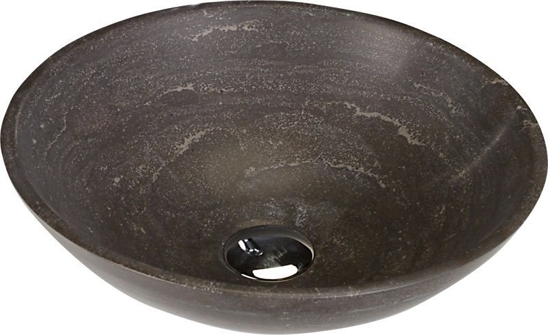SAPHO - BLOK 1 kamenné umývadlo Ø 40 cm, matný tmavý kameň 2401-02