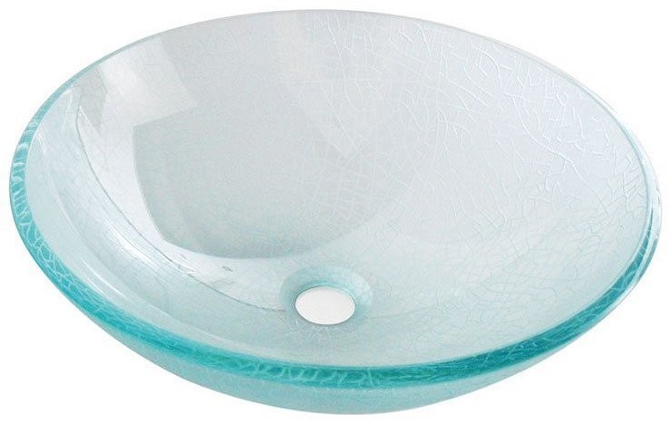 E-shop SAPHO - ICE sklenené umývadlo na dosku Ø 42 cm, číre s pieskovaním 2501-04