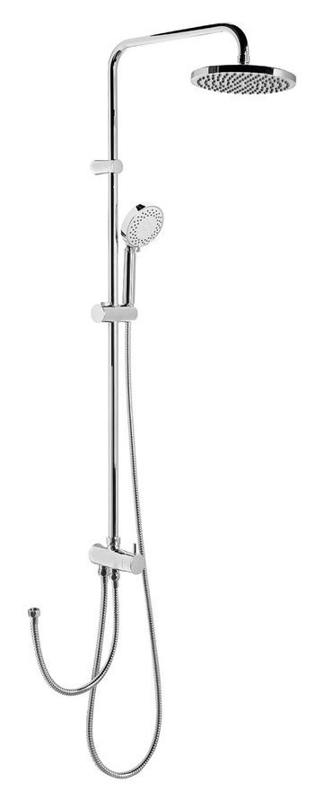 SAPHO - Sprchový stĺp pre nástennú batériu, pevná a ručná sprcha, guľatý, chróm 1202-13