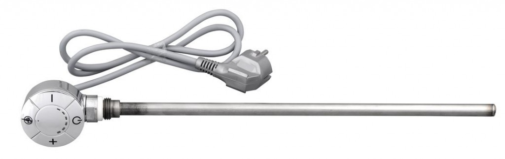 AQUALINE - Elektrická vykurovacia tyč s termostatom, rovný kábel, 300 W, chróm LT67443