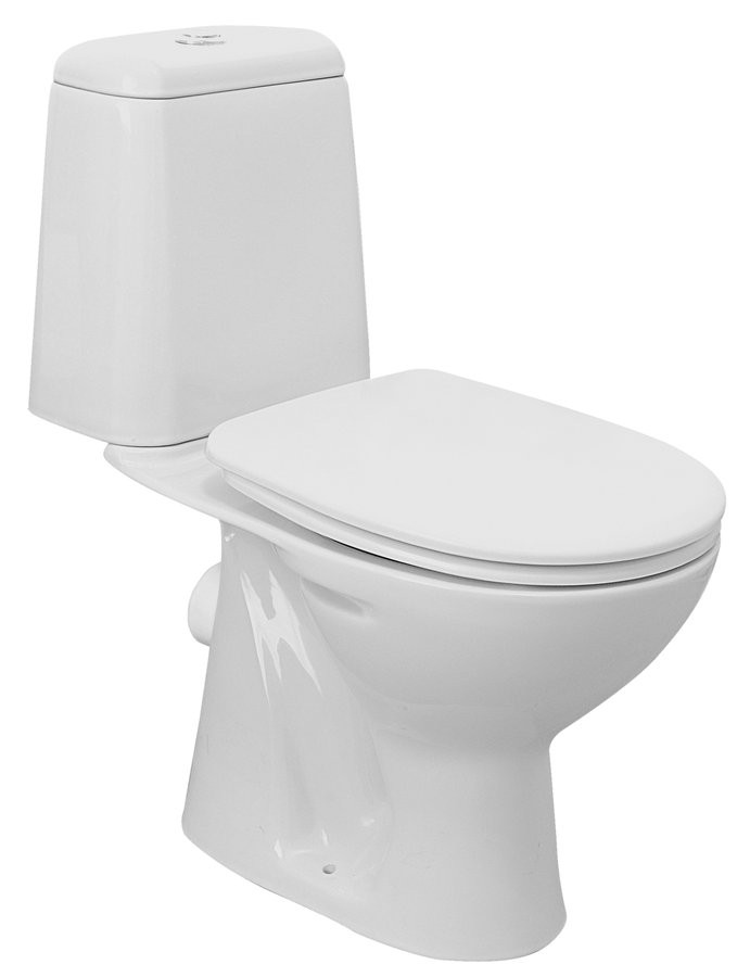 AQUALINE - RIGA WC kombi, dvojtlačítko 3/6, zadný odpad, splachovací mechanizmus, biela RG601
