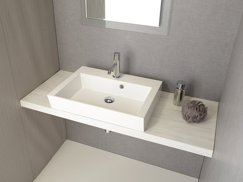 SAPHO - AVICE doska pod umývadlo 60x50cm, hrúbka 5cm, dub starobiely AV65